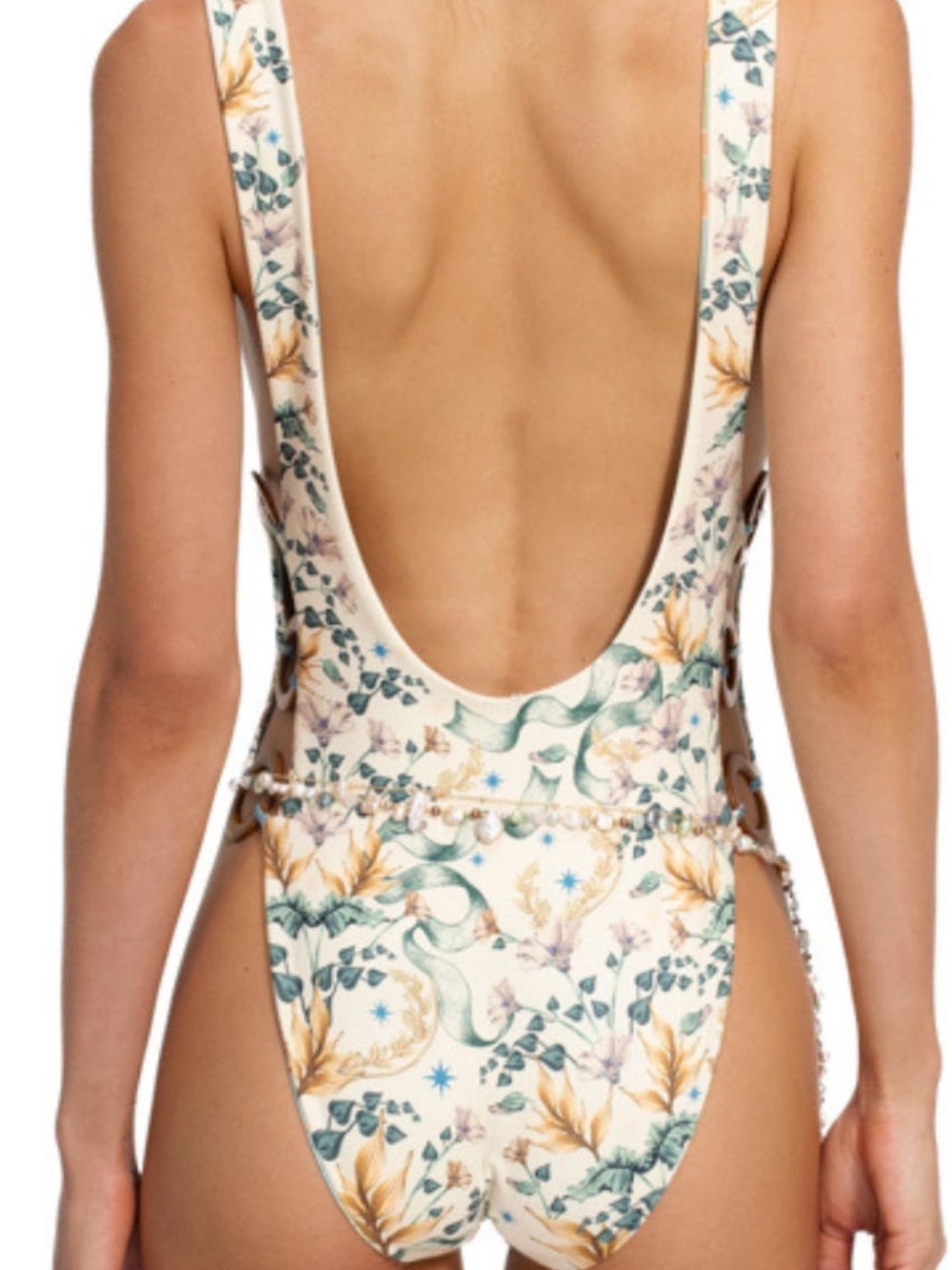NWT Agua Bendita reversible One-Piece Swimsuit in Cream and Yellow sun print - Picture 10 of 12